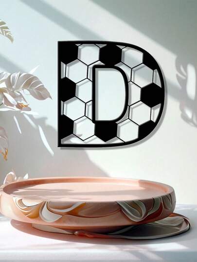 1 件经典足球金属墙饰，数字和字母组合，耐用高品质金属足球主题装饰，适用于家庭、办公室、卧室、客厅、花园，是体育爱好者的理想礼物，现代个性化入口装饰，乔迁、生日、节日礼物