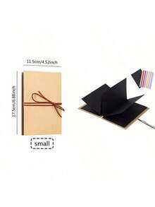 Scrapbook Albums Hardcover Photo Albums With DIY Accessories Set, Stretchable Folding Adventure Book, Kraft Paper Photos Collection Memory Book For Wedding Anniversary Valentine's Day Christmas School Supplies, Back To School - Black - View 9