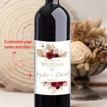 30 Stück individuell gestaltete Hochzeit Weinflaschenetiketten - personalisierte Hochzeitspaar Name & Datum Flaschenetiketten für Braut und Bräutigam, Hochzeitsfeier Dekorationen, perfekt für Taufe, Hochzeitsfeierlichkeiten, Schulmaterial, Schulanfang
