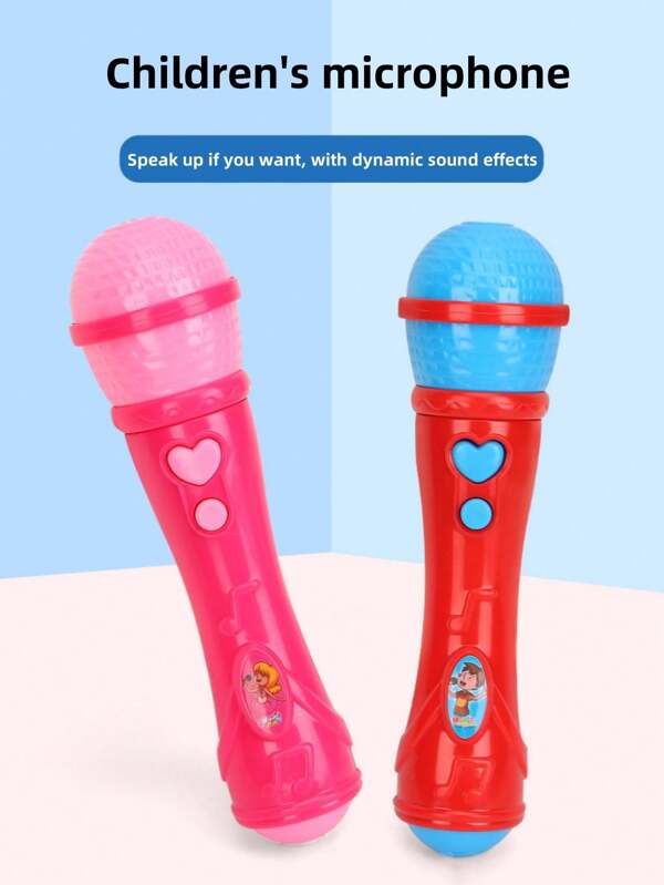 Microfone de amplificação infantil, brinquedo de karaokê, simulação de música, microfone de plástico