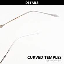 1 件时尚无框老花镜，带炫光斜边和金属镜腿，奢华女士电脑眼镜 - 金色的 - 查看 7