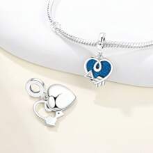 1 Stück silberplattierter Charm Liebeselement Ahornblatt Herz Anhänger Charm für Original Armband Halskette DIY Schmuckherstellung, passend als Geschenk für Frauen zum Geburtstag
