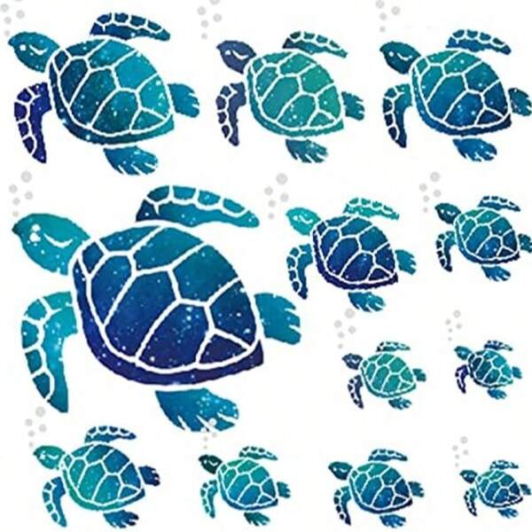 12pcs Ocean Sea Turtle, Fish Bone, Spider, 3 Cats, Sunflower Wall Decals, Motorcycle Stickers, Waterproof Vinyl Wall Stickers For Home Decor, Office, Living Room, Bathroom