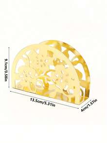 优雅的金属餐巾架 - 垂直半圆形设计，适用于餐厅和酒吧，装饰性蕾丝边纸巾架，适用于厨房和餐厅