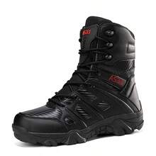 Men's Tactical Boots Military Combat Boots Hiking Shoes, Jungle Boots, Duty Boots, Mens Work Boots, Zipper Boots, Desert Boots With Zipper, Breathable Lightweight Anti-Skid For Mountaineering Hiking Exploration Tactical All-Season Lightweight Non-Slip High Top Boots For Outdoor Hunting Work - 黑色 - 查看 2