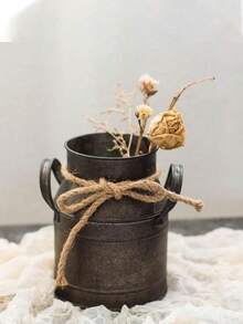 1pc European Garden Milk Jug Bucket Retro Old Tin Bucket Flower Bucket Flower Pot Vase Decoration Ornaments,Halloween Decor Home Decor Halloween Decor Fall Decor Room Decor Flower Vase Glass Vase - Multicolor - View 2