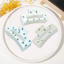 1pc Fashionable Floral & Bee Print Hair Clip - Y2K Style Chic Hair Accessory, Cute Flower Hair Clip For Women, Durable Resin Flower Hair Barrette, Ladies Summer Hair Clip Fashion Hair Accessories Flower Claw Clips