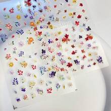 新款超薄金箔貼紙裝飾，帶有浪漫夢幻的紫色花卉指甲貼紙，帶有浮雕花瓣