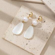 1 Pair Handmade Bohemian Style Resin Water Drop Dangle Earrings For Women, Unique Design & Colors, Irregular
