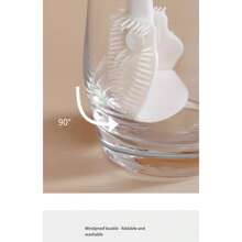 1 pieza Cepillo de silicona giratorio 360° con cabezal plegable y mango largo - Estropajo reutilizable para múltiples superficies para botellas, tazas, cocina, hogar y limpieza comercial - Inalámbrico, duradero y fácil de limpiar, cepillo de limpieza multifuncional, limpiador de tazas, mango ergonómico, silicona duradera, entrega de estilo aleatorio