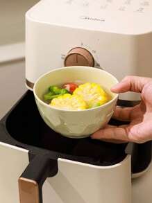 1pc Ceramic Bento Box, Square Compartment Lunch Plate, Airtight Meal Prep Container, High-Quality Lunch Box For Students