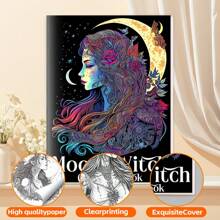 Moon Witch Design: Interesting Moon Witch Adult Coloring Book, With Beautiful Patterns And Clear Lines, Can Relieve Stress And Emotion, An Excellent Gift For Family Gatherings, Easter, Thanksgiving, Christmas, New Year, Valentine's Day, And Suitable For Room Decoration,Back To School,School Supplies