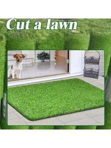 【注：产品尺寸已在图片中标注，请选择您需要的尺寸。产品实际尺寸以实物为准，请勿凭想象。】1 片 19.7x118 英寸，高品质人造草坪，厚实耐用，户外人造草坪，逼真室内/室外草坪垫，塑料材质，绿色草坪装饰地垫，适用于户外花园、露台、门廊装饰、沙滩和游泳游戏。【多种尺寸可选，请选择您需要的尺寸】 - 綠色 - 查看 9