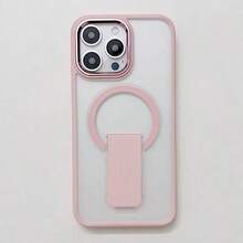 奢华哑光半透明磁性无线充电手机壳带支架，适用于 17 16 15 14 13 12 11 Pro Max Plus，金属相机环，防震软保险杠硬后盖 - 彩色 - 查看 2