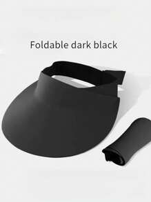 1 pieza Sombrero de sol ancho para mujer de verano con cola de caballo sin costuras, sombrero de sol plegable para playa con protección UV, apto para chicas jóvenes