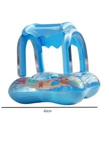1pc, 23.62 Inches, PVC Material. Blue Free Swimming Baby Sunshade Inflatable Baby Swimming Float.