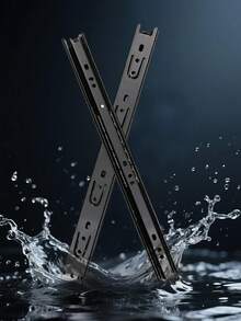 1 对不锈钢抽屉滑轨，加厚静音滑轨，3 节抽屉滑轨带钢珠，适用于橱柜和衣柜抽屉