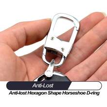 Metal Keychain Car Fob Key Chain Holder Clip With Detachable Valet Key Ring & Anti-Lost D-Ring For Men And Women - Gunmetal - Metal - View 5