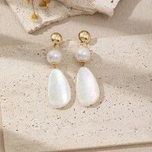 1 Pair Handmade Bohemian Style Resin Water Drop Dangle Earrings For Women, Unique Design & Colors, Irregular