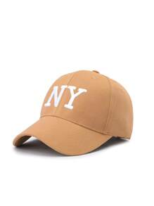 1 PIEZA Gorra de béisbol bordada - Sombrero protector solar transpirable con correa ajustable y parches con letra NY, Gorra ligera de verano para exteriores para correr/gimnasio/ropa de calle