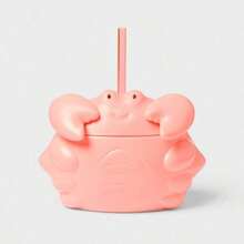 20 Oz Crab Shaped Tumbler Cup For Summer Drinks, Cute Figural Design, Leak Proof Lid, Perfect For Iced Coffee, Juice, Or Water, Fun Beach Themed Drinkware. - Default - View 2