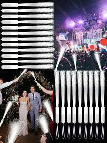 12支装LED荧光棒，白色光纤发光棒，发光光纤棒，闪光LED棒，适用于黑暗派对、单身派对、男女通用派对用品、发光礼物、婚礼派对用品、节日派对、音乐会、婚礼、酒吧、午夜派对、家庭聚会等场合。 - 彩色 - 查看 3