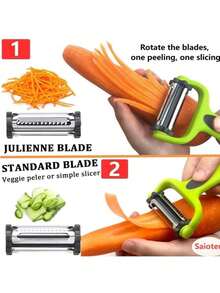 1 件多功能厨房工具：不锈钢水果蔬菜削皮器 - 厨房配件、厨房小工具、厨房必需品、削皮器、蔬菜削皮器、蔬菜削皮器 - 彩色 - 查看 3