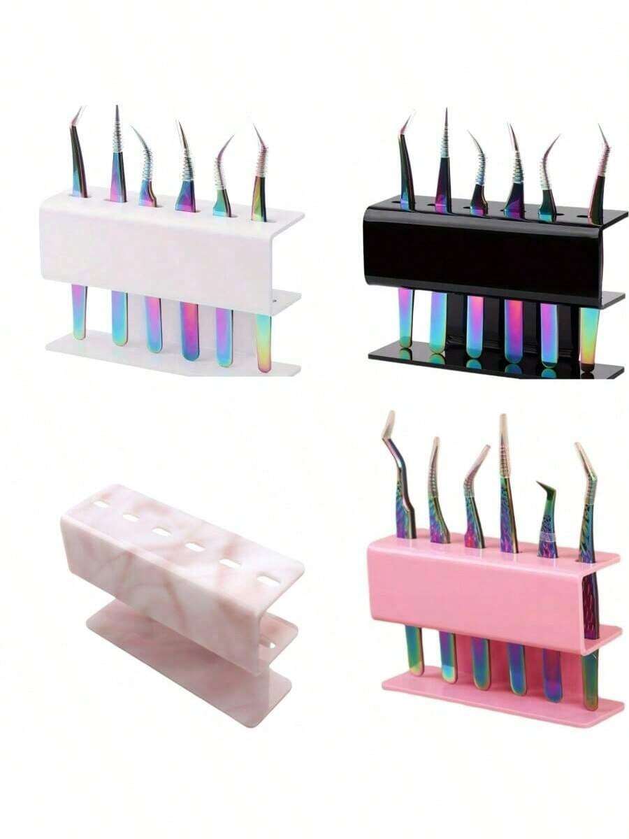 1pc/Acrylic Eyelash Tweezers Display Stand, Eyelash Extension Tweezers Stand, Display Box, Eyelash Extension Storage Box, Storage Rack, Eyelash Extension Auxiliary Storage Tool
