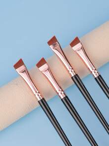 2/5/10pcs Blade Eyeliner Brush Ultra-Fine Flat Head Angled Eyebrow Brush Eyeliner Pen Brush Portable Makeup Tool Black & Gold - Multicolor - View 7