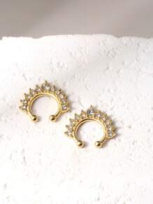 5/4/1 Multicolor Copper Diamond-Studded Nose Ring, Nose Stud Body Piercing No Hole Nose Jewelry Nose Clip Ear Clip Dual-Purpose Accessory With Size Marking For Clear Product Identification