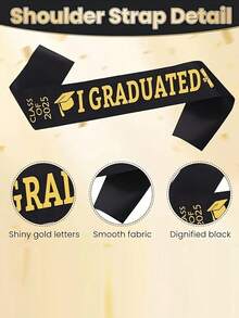 2025 Graduation, 'I Graduated' Stain Sash And Graduation Cap With 2025 Tassel Class Of 2025, One Size Fits Most, Perfect For Graduation Party Supplies - Multicolor - View 14