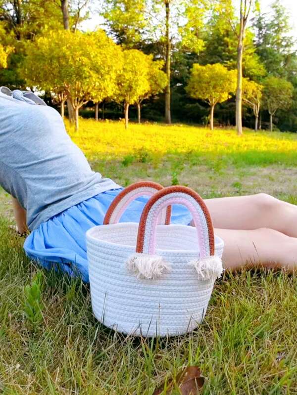 Bucket Bag Large Capacity Daily Versatile Handbag, Summer New Women Tote Bag Beach Bag Durable Ladies Purse