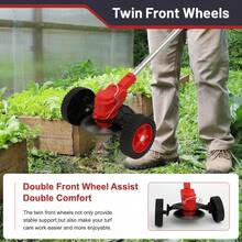 18000 RPM Electric Weeds Wacker Cordless, 3-In-1 Weeds Eater Cordless With Battery Powered, Lawn Mower/Grass Trimmer/Lawn Edger With 3 Types Blades, Battery Weeds Wacker With Wheels (1 Battery/2 Battery, Red) - 紅色 1電 - 查看 6