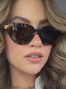 1pc Oval Shaped Large Frame Women's Fashionable Glasses, Simple And Versatile - Multicolor - View 4