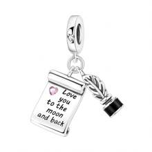 1 Stück silberplattierter Charm Liebeselement Ahornblatt Herz Anhänger Charm für Original Armband Halskette DIY Schmuckherstellung, passend als Geschenk für Frauen zum Geburtstag