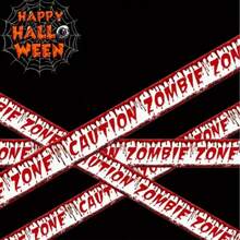 1 pezzo Nastro di avvertimento di Ognissanti, linea di segnaletica di pericolo gialla, per decorazioni interne ed esterne