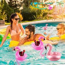 2/6/10个装火烈鸟充气饮料架，散装火烈鸟漂浮杯垫，充气杯架，火烈鸟杯垫，适用于夏季夏威夷生日婚礼海滩泳池派对装饰 - 火烈鳥 - 查看 8