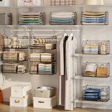 3 Tier Closet Hanging Shelves With Divider, Extra Large Closet Organizers And Storage, Clothes Hanging Organizer Clothing Sweaters Handbags Clutches Accessories - Black and White - View 9