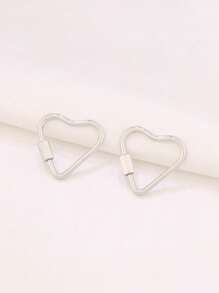 2 piezas Cierre de gancho en forma de corazón con cerradura de tornillo de acero inoxidable, color dorado, ganchos en espiral para hacer accesorios de joyería, collares y pulseras DIY
