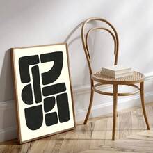 1 szt./zestaw Minimalistyczne beżowo-czarne geometryczne wydruki ścienne na płótnie, elegancka dekoracja ścienna do domu, sypialni, kuchni, salonu, hotelu, kawiarni, biura, dekoracja w stylu średniowiecznym, idealna dekoracja pokoju, świetny prezent, rama nie jest dołączona - Wielokolorowe - Zobacz 6