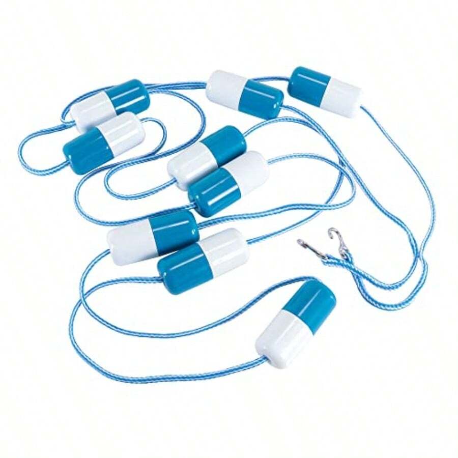 Pool Rope Floats To Divide Pool Adjustable 16 To 20 Feet Safety Rope With Floating Buoys Inground Swimming Shallow And Deep End Divider Barrier Braided Polymer With Anchor Hooks - Multi - View 1