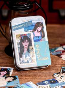 30 Stücke Anime-Charakter-Themen dekorative Aufkleber-Set, Showa-Ära Serie, geeignet als Geschenk, für Büro, Zuhause, Markierung, Beschriftung, Klassenzimmer, Unterhaltungsspielzeug, Studentenplaner kreative Retro-Memo-Dekoration Aufkleber, DIY Deko Schulbedarf, Schulanfang