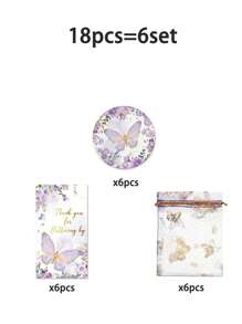 Set de 18/3 piezas con diseño de mariposa, espejo de mariposa púrpura con bolsa de organza y tarjeta de agradecimiento, regalos para fiestas, decoración central, regalos para amigos, recuerdos para bodas, baby shower, aniversarios y cumpleaños