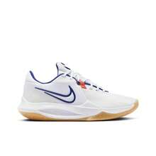 Men's Nike Precision 6 Anti-Slip Low-Top Basketball Shoes, White & Blue - White and Blue - View 3