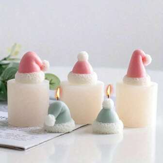 1pc Creative Christmas Hat Candle Silicone Mold Home Decor