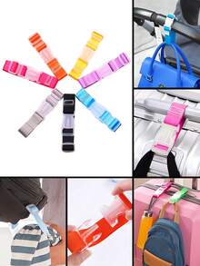 Adjustable Travel Luggage Strap, Portable Travel Hanging Strap, Anti-Lost Clip Strap, Bag Hanging Hook, Luggage Fixing Strap Clip, Adjustable Luggage Safety Belt Release Buckle, Travel Handbag Binding Strap, Luggage Side Hanging Strap, Practical Outdoor Carrying Strap, Suitable For Car Travel, Back To School Season, Travel Essential, Camping Essential - Multicolor - View 4