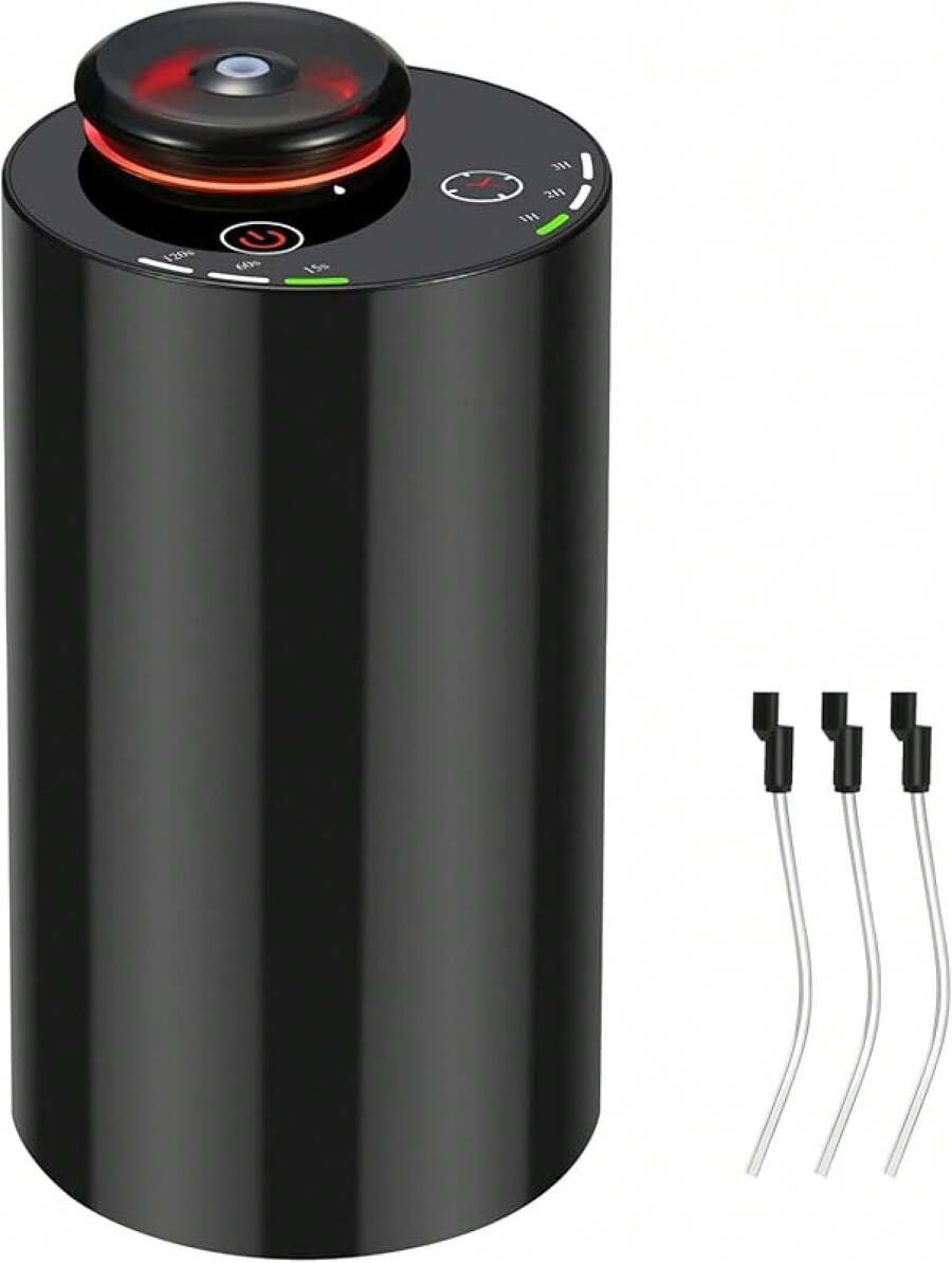 Waterless Diffuser For Essential Oil Nebulizer Battery Operated With 3 Mist Modes, 4 Timers, 7-Color LED – Aromatherapy Diffuser, Car Freshener Diffuser For Home Hotel Office (Black) Halloween Christmas New Year