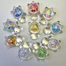 5/10/15/20 件发光亮片海龟钥匙扣和手机绳，亚克力海龟包包吊坠