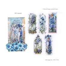 1 Pack 15 Pcs Vintage Style Flowers And Elves Theme Long Strip Stickers Personalized Journaling DIY Collage Card Material Handmade Hand Account Art Notebooks Office & School Supplies School Supplies, Back To School