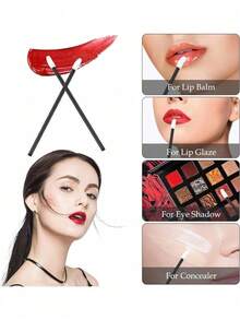 200/100/50 Pcs Disposable Mascara Wands Lip Wands Set, 50 Pcs Black Eyelash Brushes 50 Pcs Lipstick Wands 100 Pcs Micro Makeup Brush Lipstick Lipgloss Applicator With Organizer Box For Eyelash Extensions Lip - Black - View 4